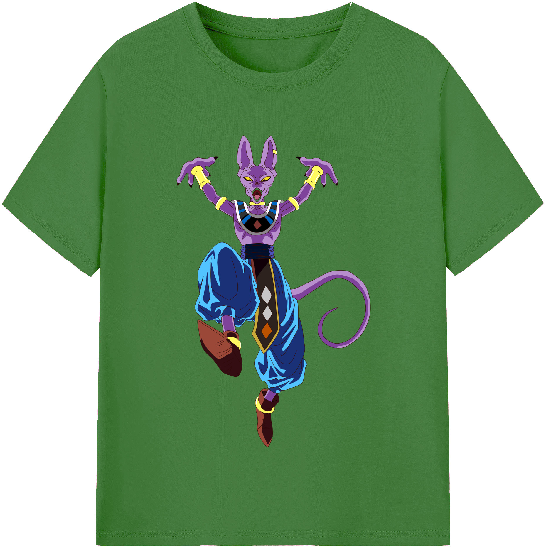 （画像用） ドラゴンボール ビルス 破壊神ビルス DRAGON BALL Beerus Birusu レディースカジュアルプリントTシャツ（綿100％）